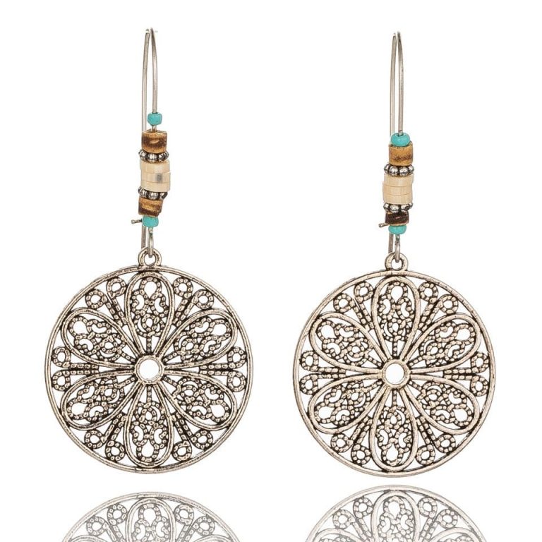 Boucles d'oreilles Boho en or et quartz